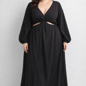 🎉Host Pick🎉NWT Plus Women's Size 4X Divided by H & M Elegant Black Maxi Dress